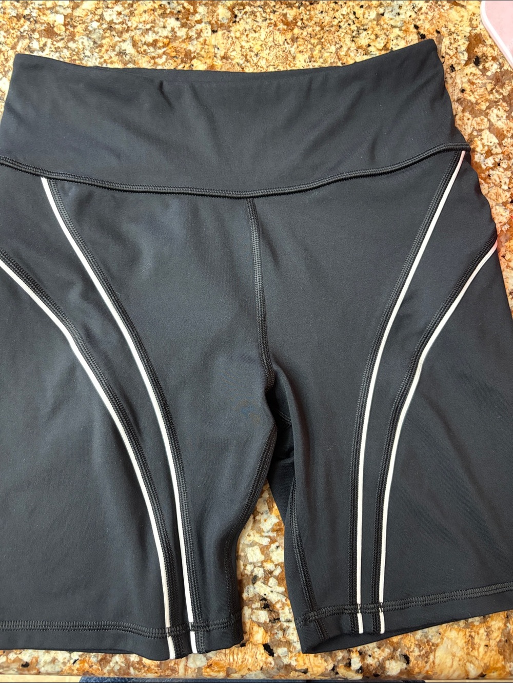 Victoria's Secret Black Bike Shorts with White Piping